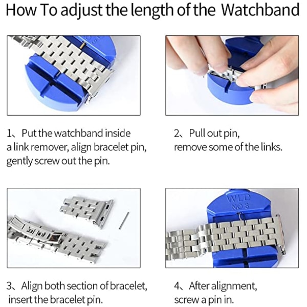 (musta) Metallinen watch ranneke 22mm, ruostumattomasta teräksestä valmistettu vaihtokello