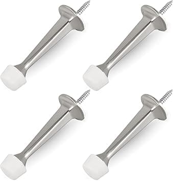 4 stk. Heavy Duty Solid Rigid Dørstopper med blød gummipude, Zi