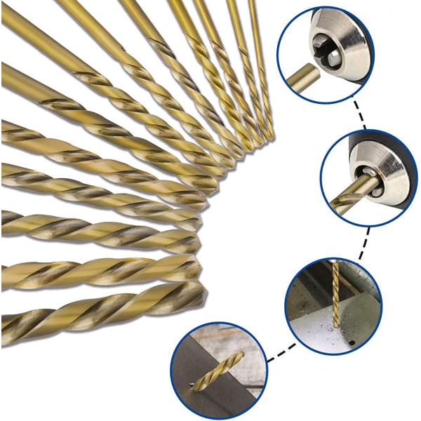Solsikke 13 dele HSS (1,5-6,5 mm) spiralmetalbor med C
