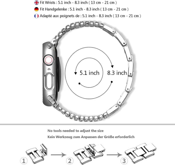 Sølv - Rem til Apple Watch 38mm 40mm Dame Blank
