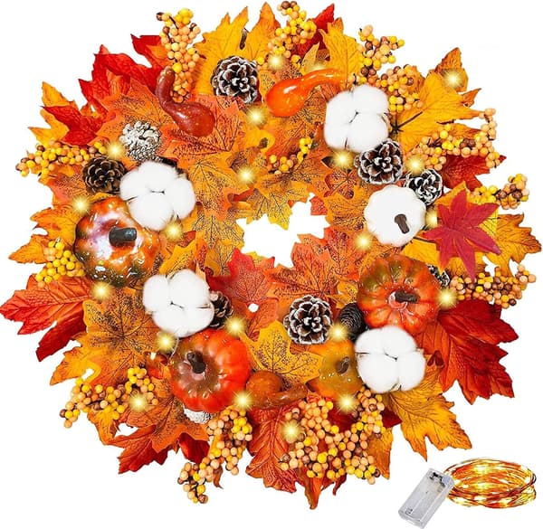 50cm høstkrans, dørkransdekorasjon høst Thanksgiving Decora