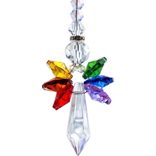 Rainbow Guardian Angel Crystal Suncatcher som hjemme-/bildekorasjon