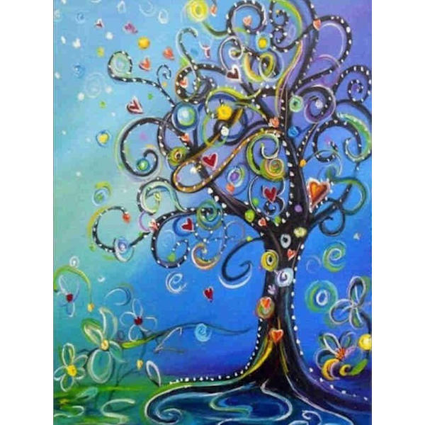 30x40CM Käsintehty 5D Art Diamond Painting - Love Dream Tree, sopii