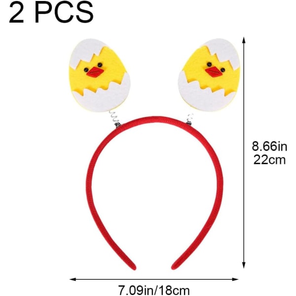 2pcs Cartoon Chicken Headband, Egg Rings, Rabbit Ears, Easter Hea