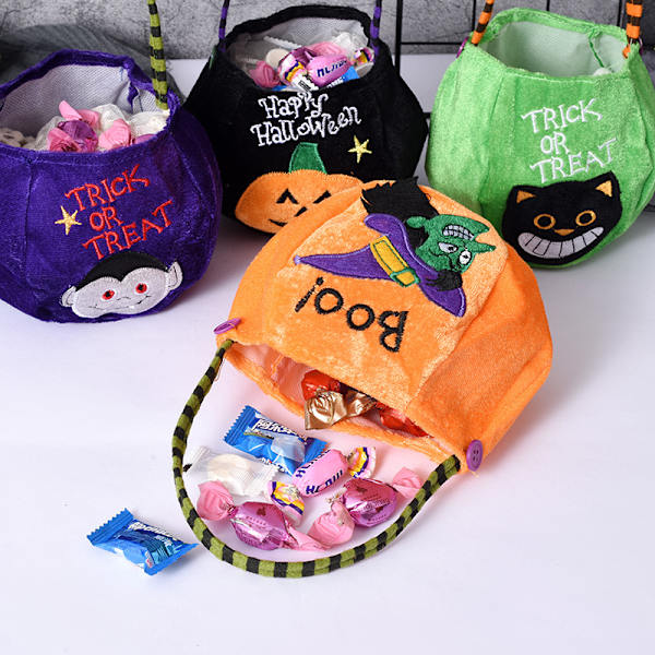 4 kpl Halloween-karkkipusseja, koristeellisia kannettavia kurpitsapusseja, lasten