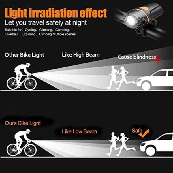 Cykellygter, Super Bright Bike Front Light, Vandtæt Cykling L