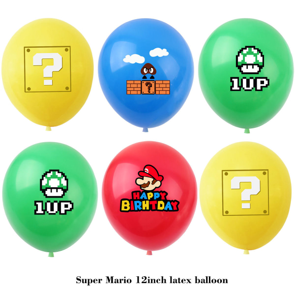 8 stykker Mario-temaparty lateksballonger Super Mario Ballo