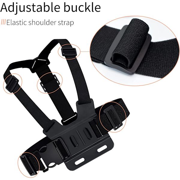 Sele for GoPro, 5-i-1 for GoPro tilbehørsett, Kompatibel med GoPro Hero og actionkameraer（36*34cm）