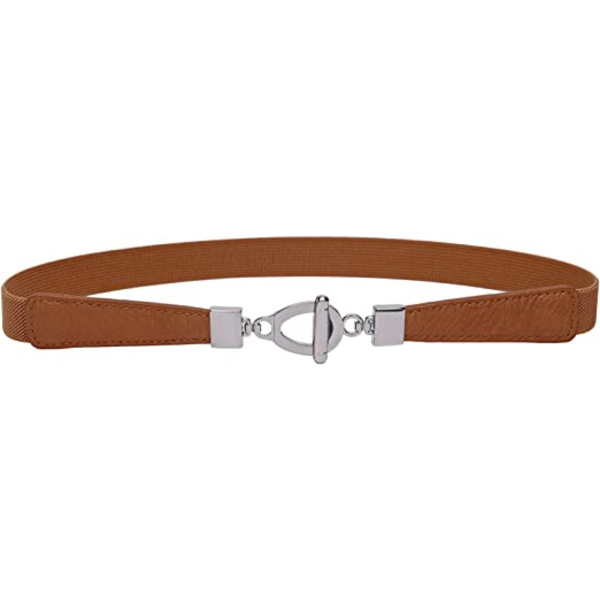 Dam 0,8\" bredd smal elastisk midjebälte stretch cinch bälte T