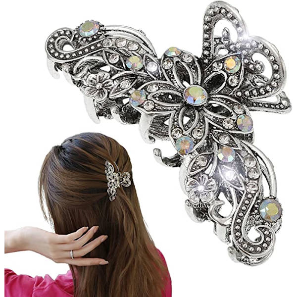 Vintage hårklø (Vintage Silver), en rhinstenlegering klø