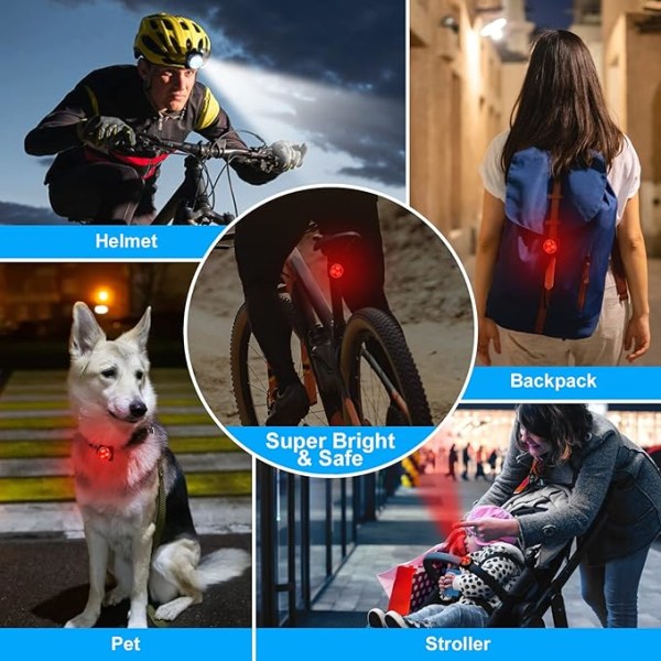 2 stk. LED-sykkellys, oppladbart front- og baklys, sykkellyssett USB-belysning støtsikkert vanntett frontlykt LED-sykkellykt for MTB VTC-syklist barnevogn