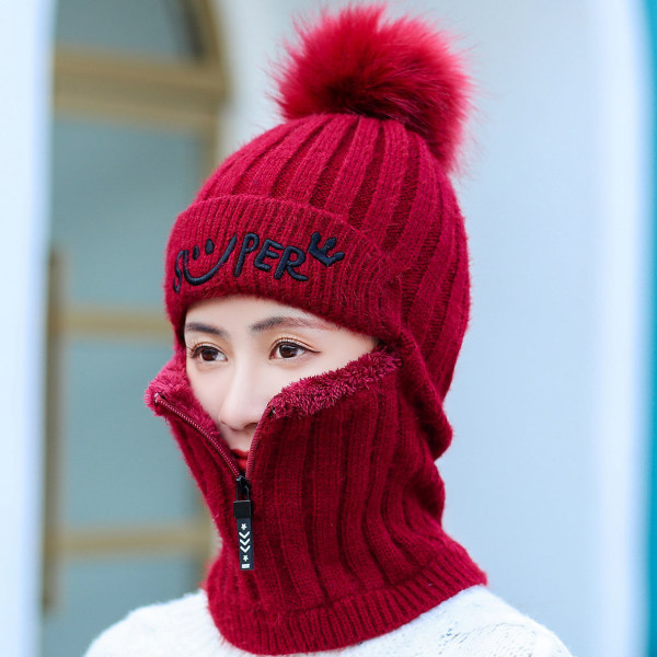 Naisten Naisten talvipipo hattu siamilainen huivikaulus lämmin voitto