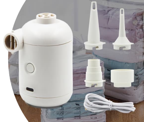 Vit Mini Elektrisk Pump, USB Bärbar Camping Elektrisk Luftpump