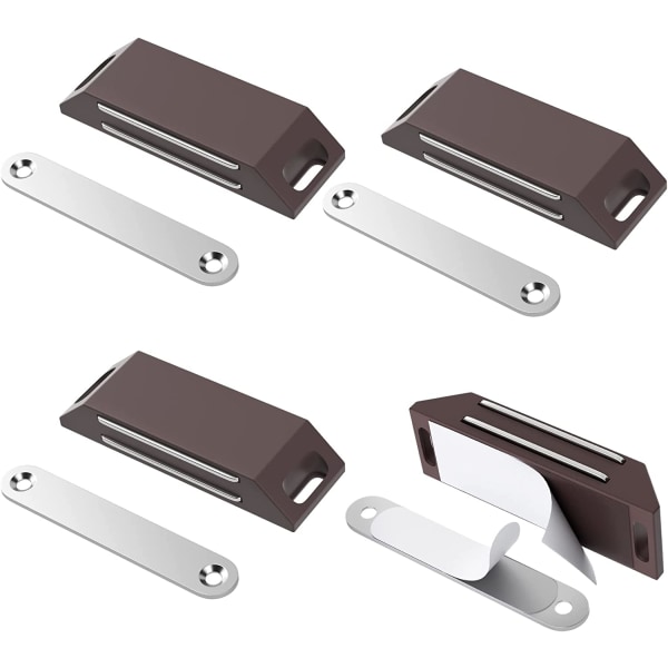 4 pakkauksen magneettiset oven lukot (ruskeat) kaapin oven magneetit, liima  eb78 | Fyndiq