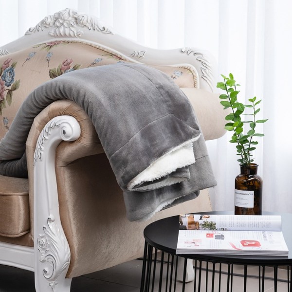 Sherpa Fleece-pledd for sofa - Marineblå tykk fuzz
