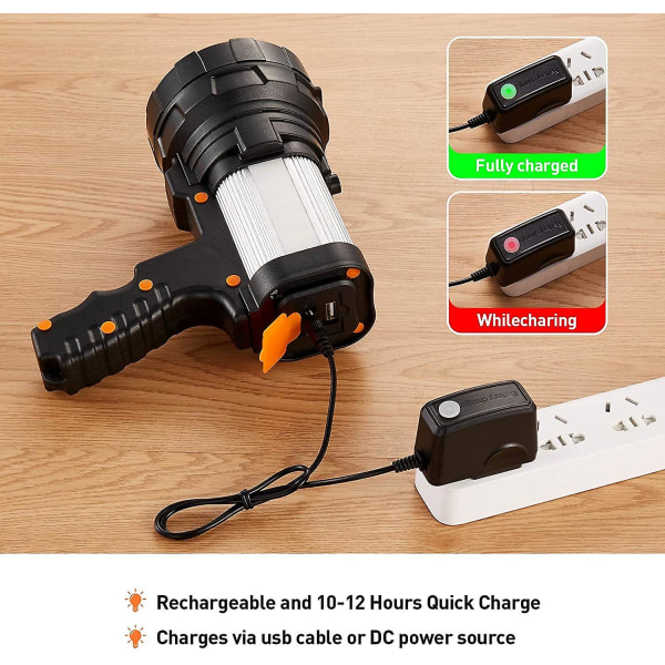 Ultra kraftig USB genopladelig LED lommelygte med høj effekt vandtæt
