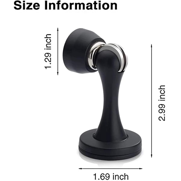 Magnetisk Dørstopper, Sort Dørstopper, Vægfaste Magnet