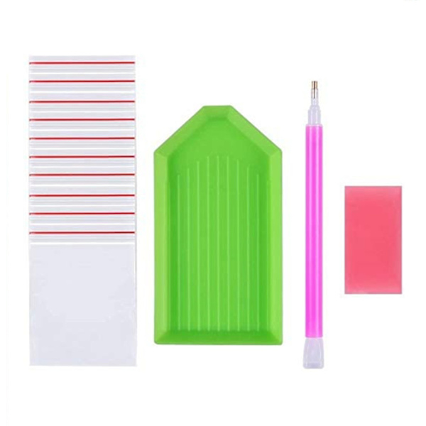 30*40cm DIY 5D Diamantbroderi Kit Vit Hästmönster Måla