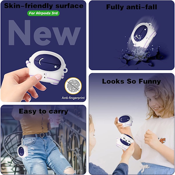 Kotelo Airpods 3 3. sukupolvelle Söpö 3D Hauska Piirretty Hahmo