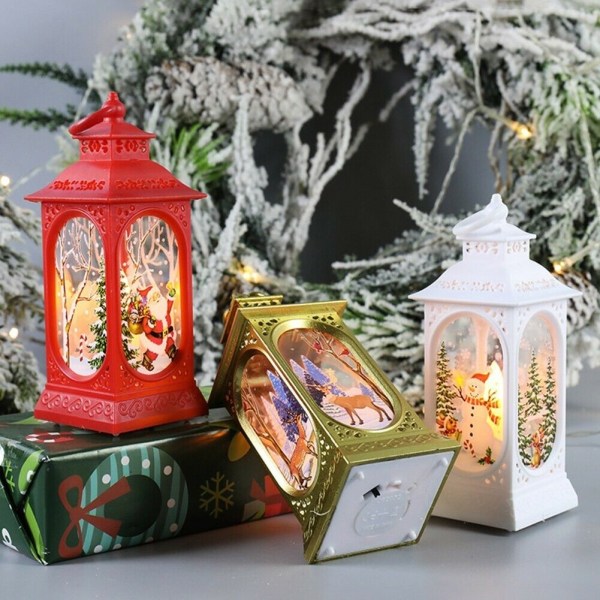 Jul LED Lantern Light Up Xmas Tree Julemandsbord L