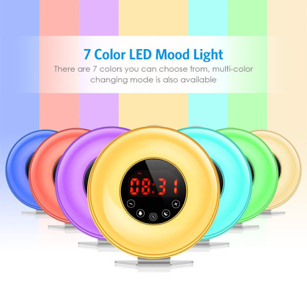 Solopgang Solnedgang Vækkeur LED Bordlampe Multicolor Atmosfære
