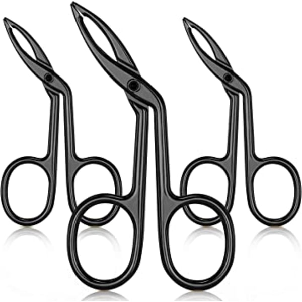 3-pack ögonbrynssax (svartpläterad) pincett, saxhandtag