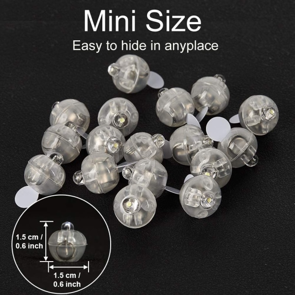 100 st LED ballongljus Mini runda bollar ljus, vattentät plåt