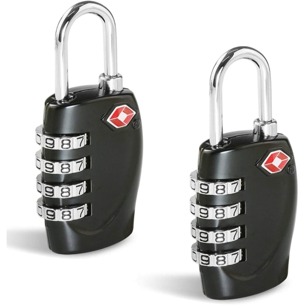 (Pakke med 2) Kuffertlåse - 1, 2, 3, 4, 5, 6 Pack 4-vælger Securit