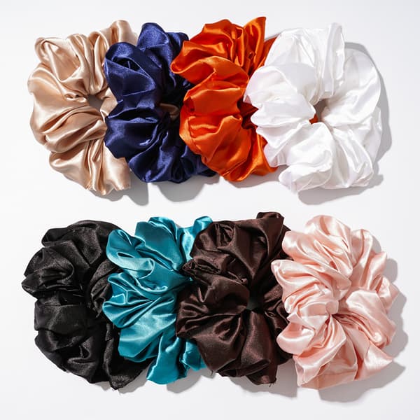 Stor Satin Hårstrikk 9,9 cm (8 stk)