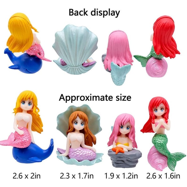 4 Aquarium Fish Tank Little Mermaid Ornament Miniatyr Figur