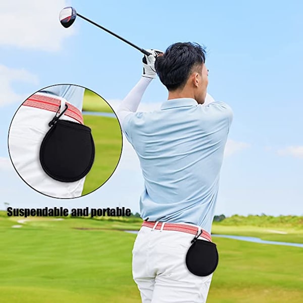 Todelt golfbold rengøringspose (sort og blå), bærbar golf