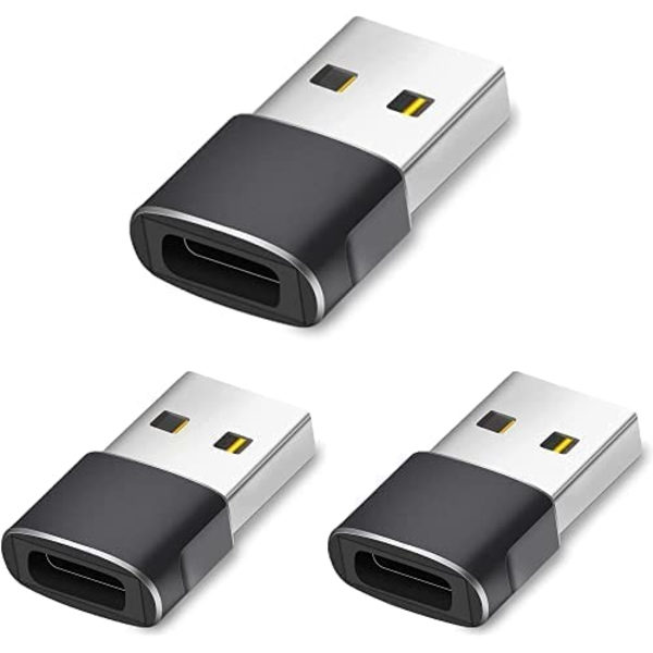 USB C-hunn til USB-hann-adapter, hurtiglading og dataoverføring