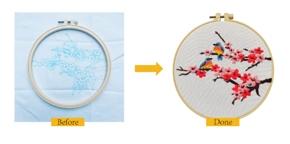 Trykt Broderikit til Begyndere med Mønster Krydssting Ki