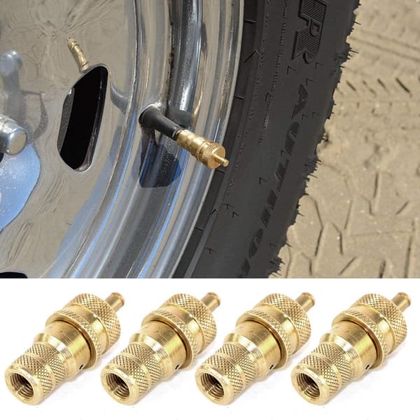 4 stk. Offroad Rust Proof Messing Dæk Deflator GM Dæk Defl