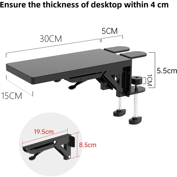 Datamaskin skrivebordsarmlene, justerbar armlenstøtte for datamaskin De