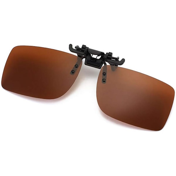 Polariserade Clip-on Solglasögon med Uppfällbar Funktion Anti-Bländning-Brun