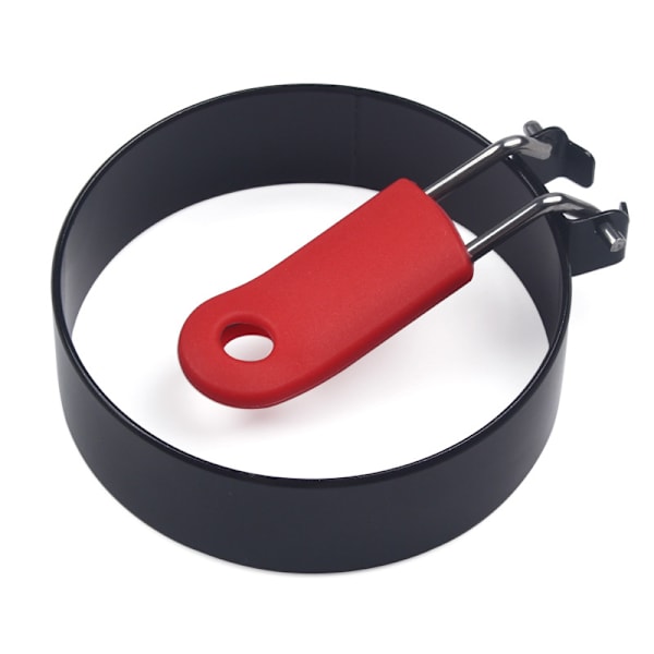 2 stk. rustfrit stål tyk rund omelet sort non-stick