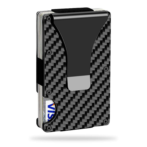 Minimalistisk Carbon Fiber Tegnebog - Mænds Tynd Tegnebog Kreditkort H