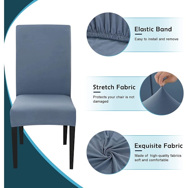 Stretch Chair Slipcover Universal Tvättbar Matstol Överdrag,Ea