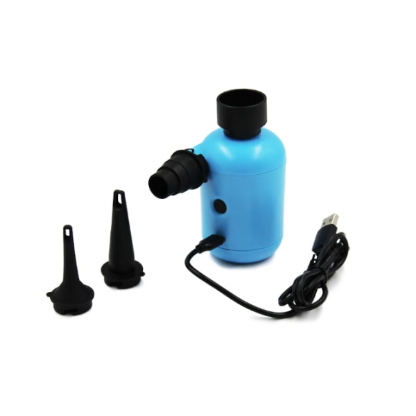 Blå Mini elektrisk pumpe, USB bærbar camping elektriske luftpumper