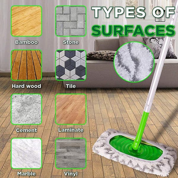 4 stk. Swiffer Sweepe Flat Mop-kluttrekk, våt og tørr moppehode