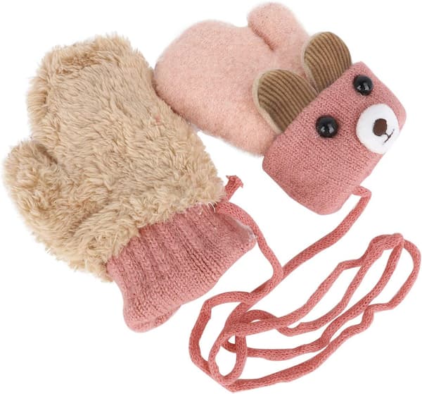 Baby Termiske Handsker Vinter Efterår Fingerless Strikkede Hæklet