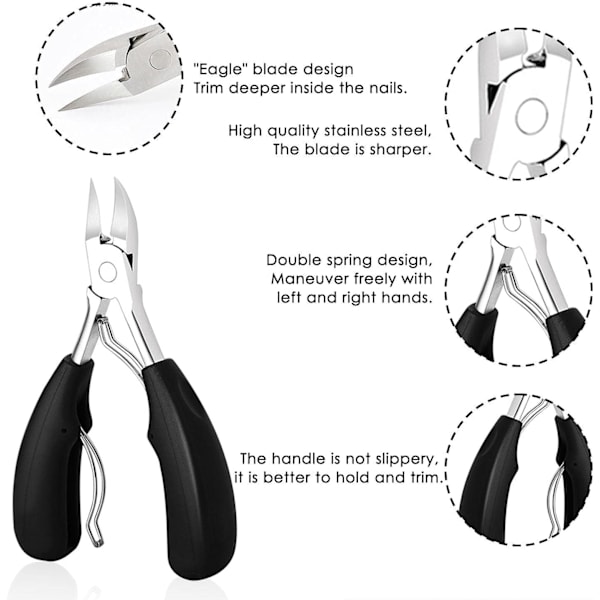Precision Nagelklippare Tång för Tjocka eller Inväxta Tårnaglar, Rolig