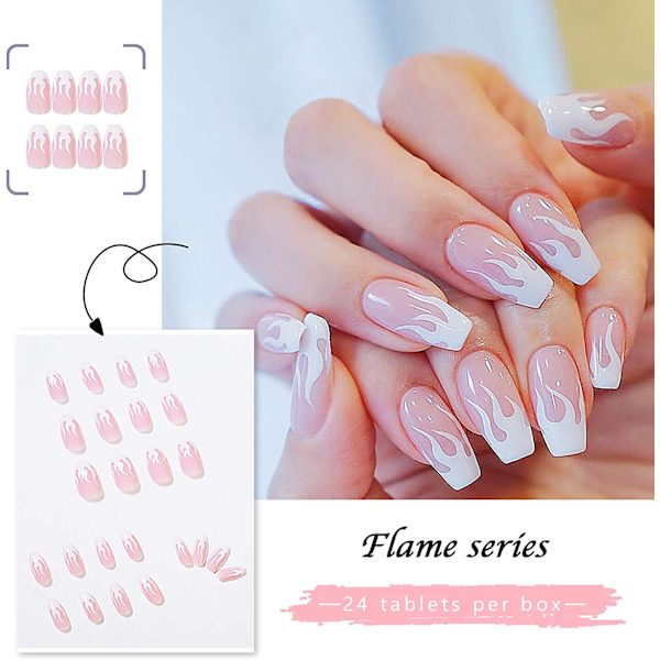3 laatikkoa 72 kpl Tekokynnet Lyhyet Kynnet Ongle Täysi Peitto Pinkki Sininen B
