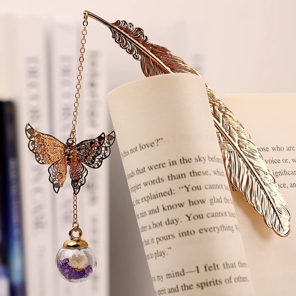 Metal Feather Bookmark Butterfly - Perfekt morsdag og fødsel
