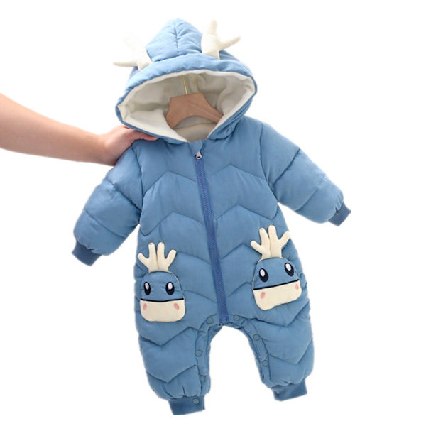 Vintertjockad dun baby dun bomullsfylld blå jacka Ne