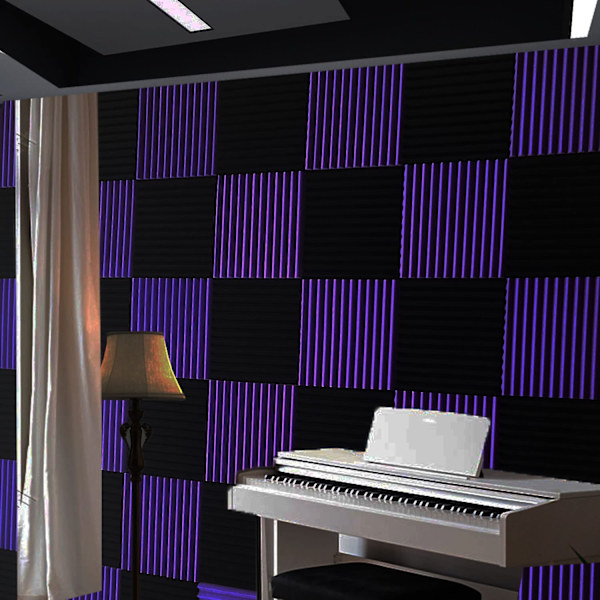2 pakke lilla BLACK 1\" x 12\" x 12\" akustisk kile studie skum så