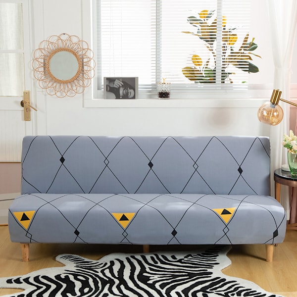 Stretch Armless Sofa Cover, Universal Armless Sofa Cover All Covered Folding Sofa Protector, Easy to Install and Clean, 3 Seater Clic Clac Cover, Gray
