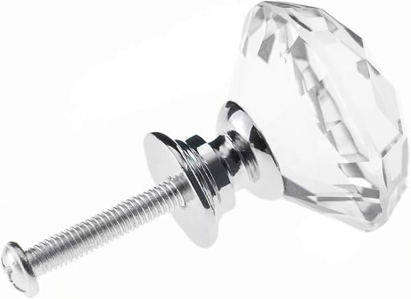 12 Pack Lådknoppar Diamantformad Kristallglas 40mm Stuga