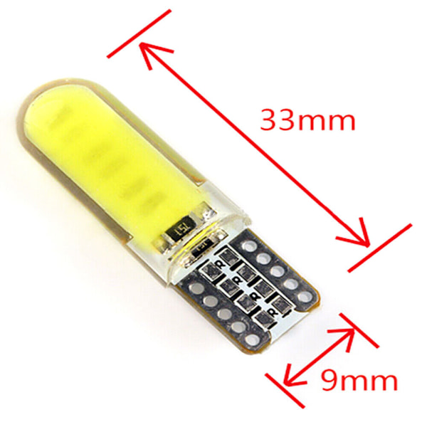 10 kpl T10 12V W5W LED-auton sisävalot COB-kiilakupuvalot